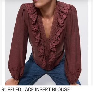 Zara Ruffled blouse NWT size M